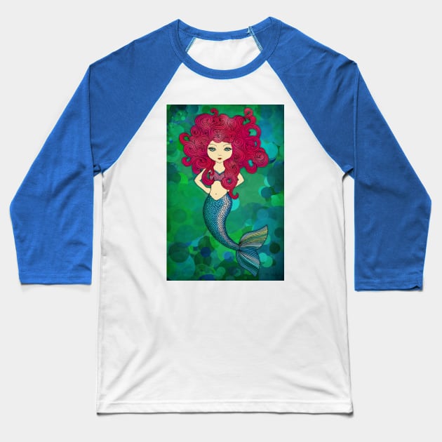 Mermaids have bad hair days, too. Baseball T-Shirt by micklyn